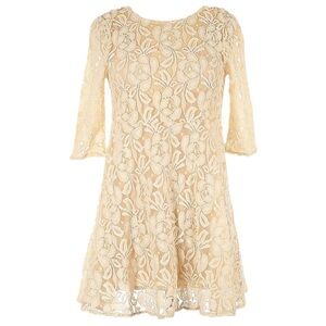 FREE PEOPLE Miles of Lace Full Lace Mini Dress Cotton Lined